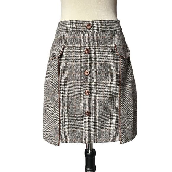 Bagatelle Collection Multicolored Plaid Tweed Lined Skirt (Size: Medium) - Picture 1 of 15